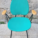 Armchair in metal and skai, 50s