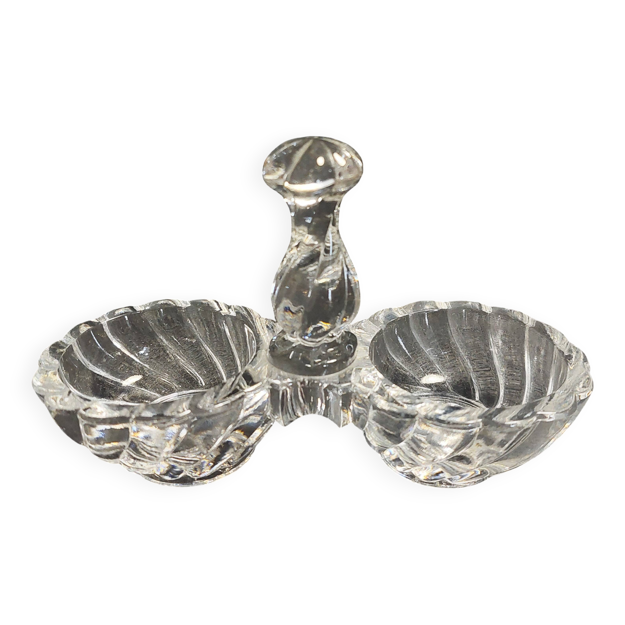 Baccarat crystal salt cellar, bamboo model, early 20th century