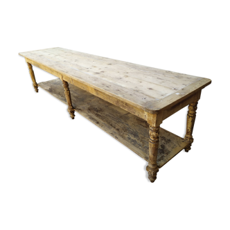 Table de métier drapière sapin décapé 3m
