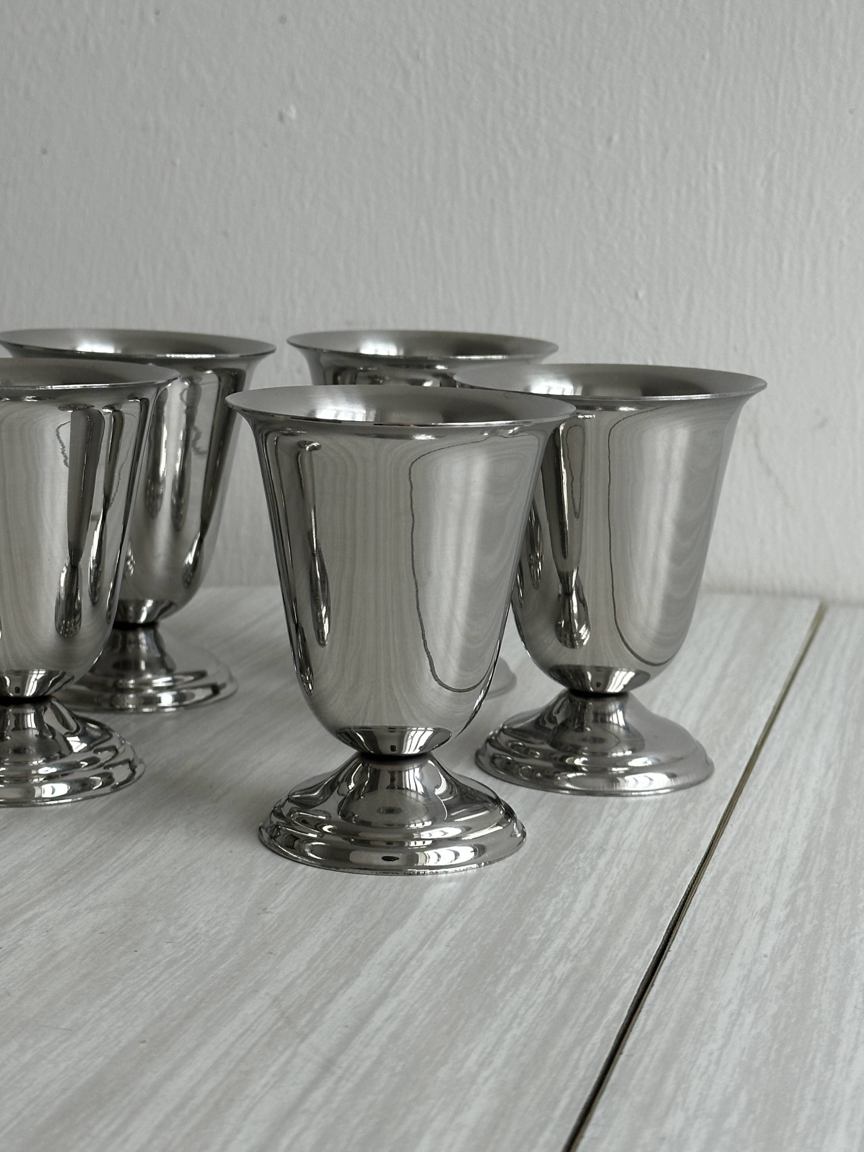 6 stainless steel mugs