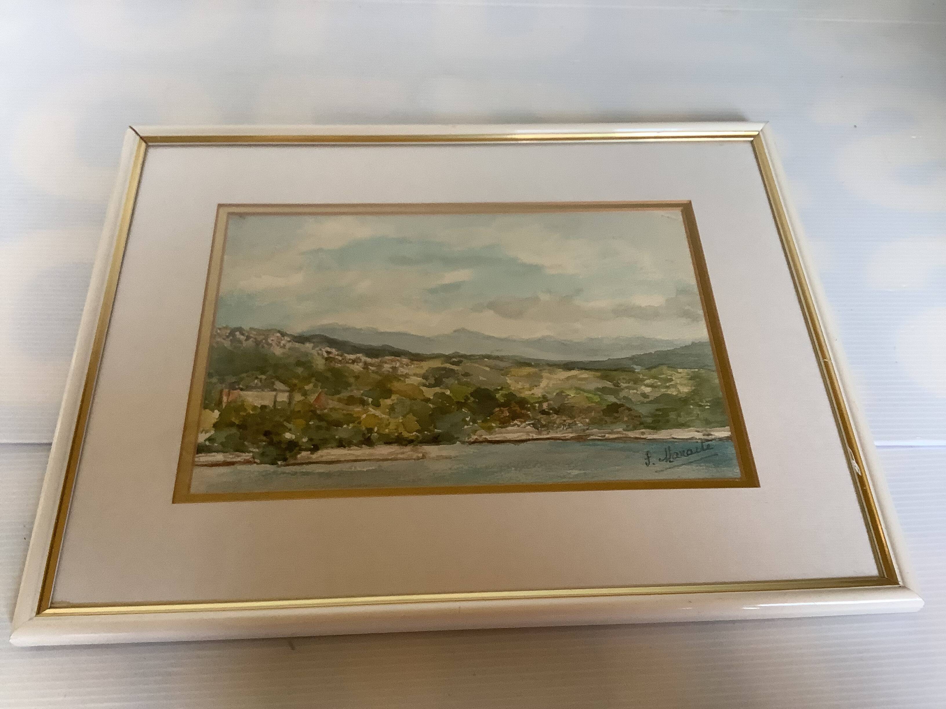 Watercolor landscape frame