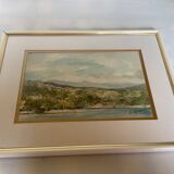 Watercolor landscape frame