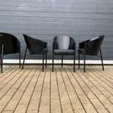 4x Original labeled Black Costes dining chairs by Philippe Starck