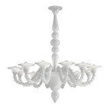 Contemporary White Rezzonico Glass Chandelier