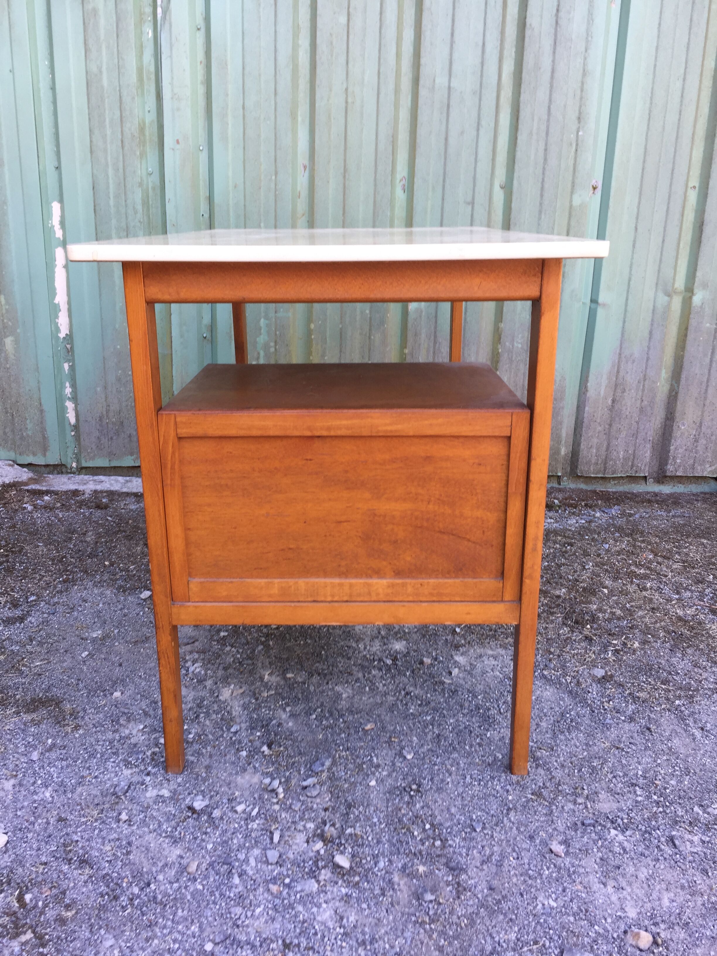 Vintage desk with 2 drawers in beech and cp with the Formica top