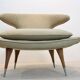Fauteuil « Horn Chair » de Karpen of California en tissu doré et noyer