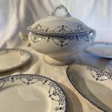 Soup tureen and plates France HB&cie Terre de fer