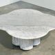 Italian postmodern scalloped Carrara marble coffee table, 1980s