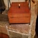 Sewing box from the 50s in wood and black metal