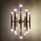 Large Space Age chandelier in chromed metal, design G. Sciolari, Boulanger, 1970
