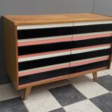 Pink Triple front Jiri Jiroutek sideboard for Interier Praha 1960s