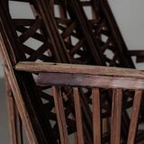 Handcrafted rattan and palm armchair, circa 1950
