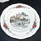 Sarreguemines set of 6 flat plates Obernai village Alsace by Loux