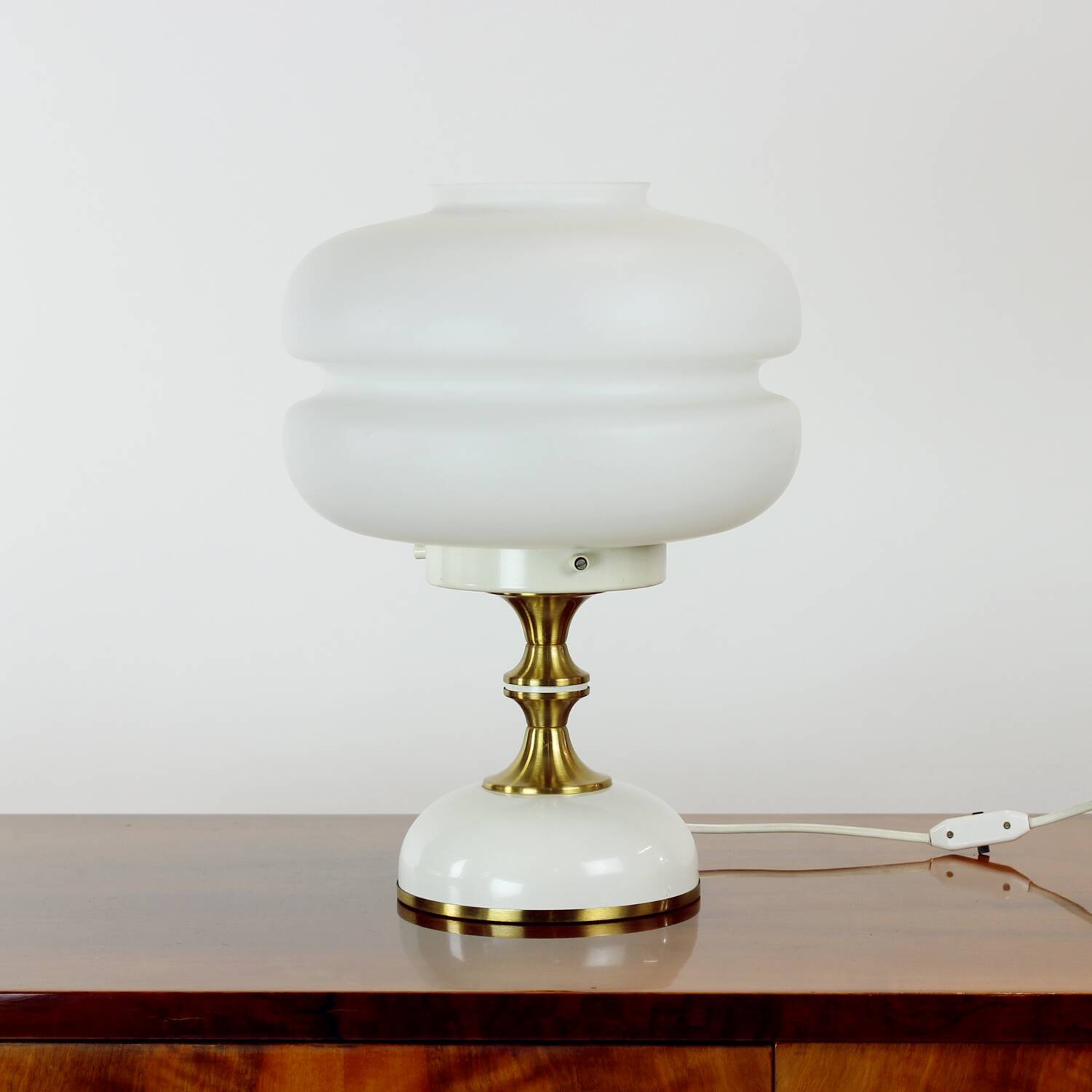 Space Age table lamp in metal and glass by Napako, Czechoslovakia, 1970s
