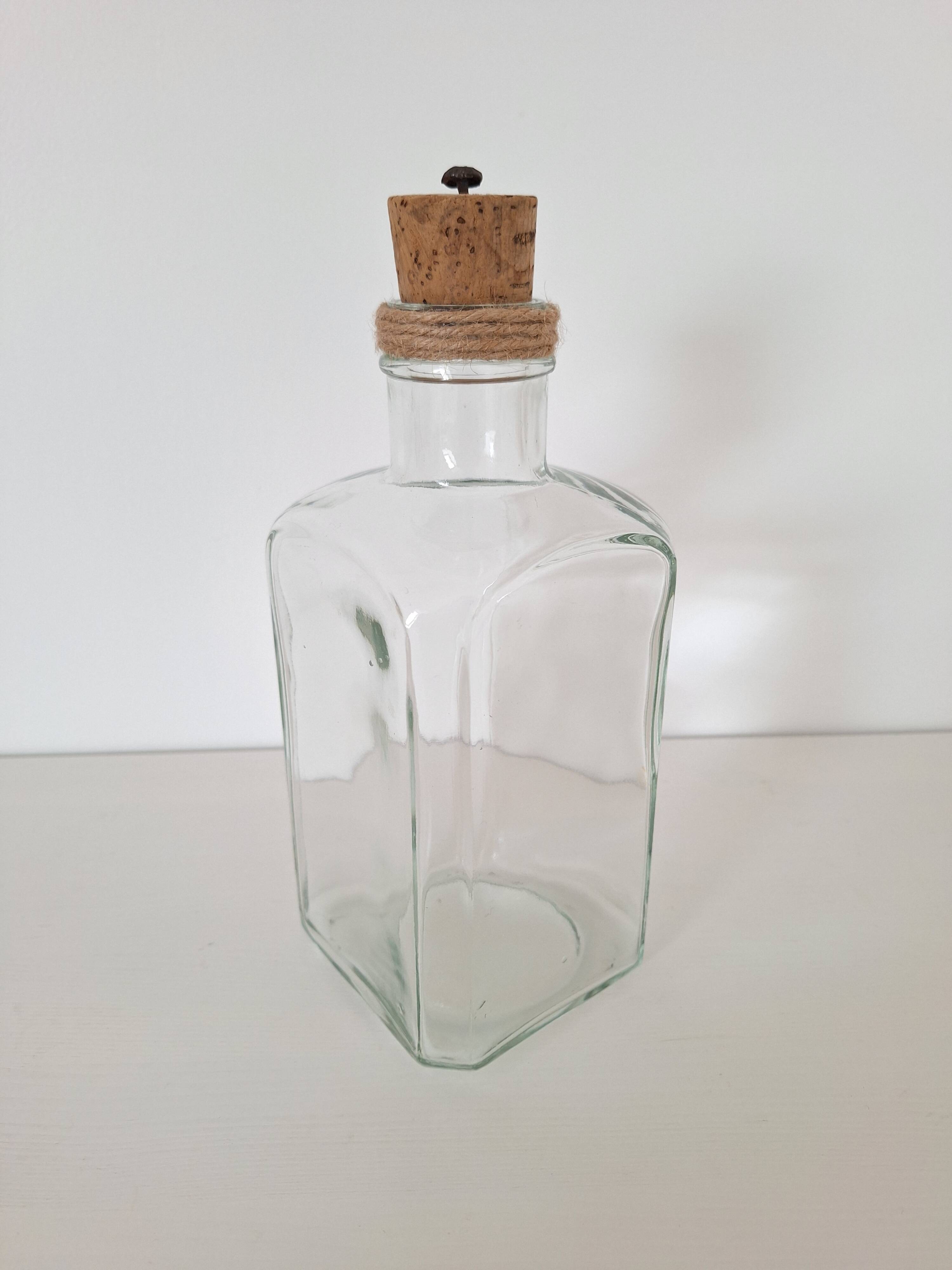 Glass bottle and cork stopper