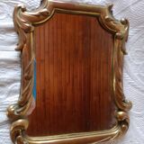 Pozzi paris - small old bronze mirror 19th century rococo style