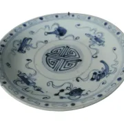Chinese blue and white plate with shou character – Fujian, 19th c.