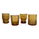 4 mismatched amber glasses