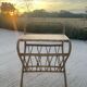 Vintage rattan side table with magazine rack