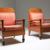 Pair of club chairs art deco Europe 1960
