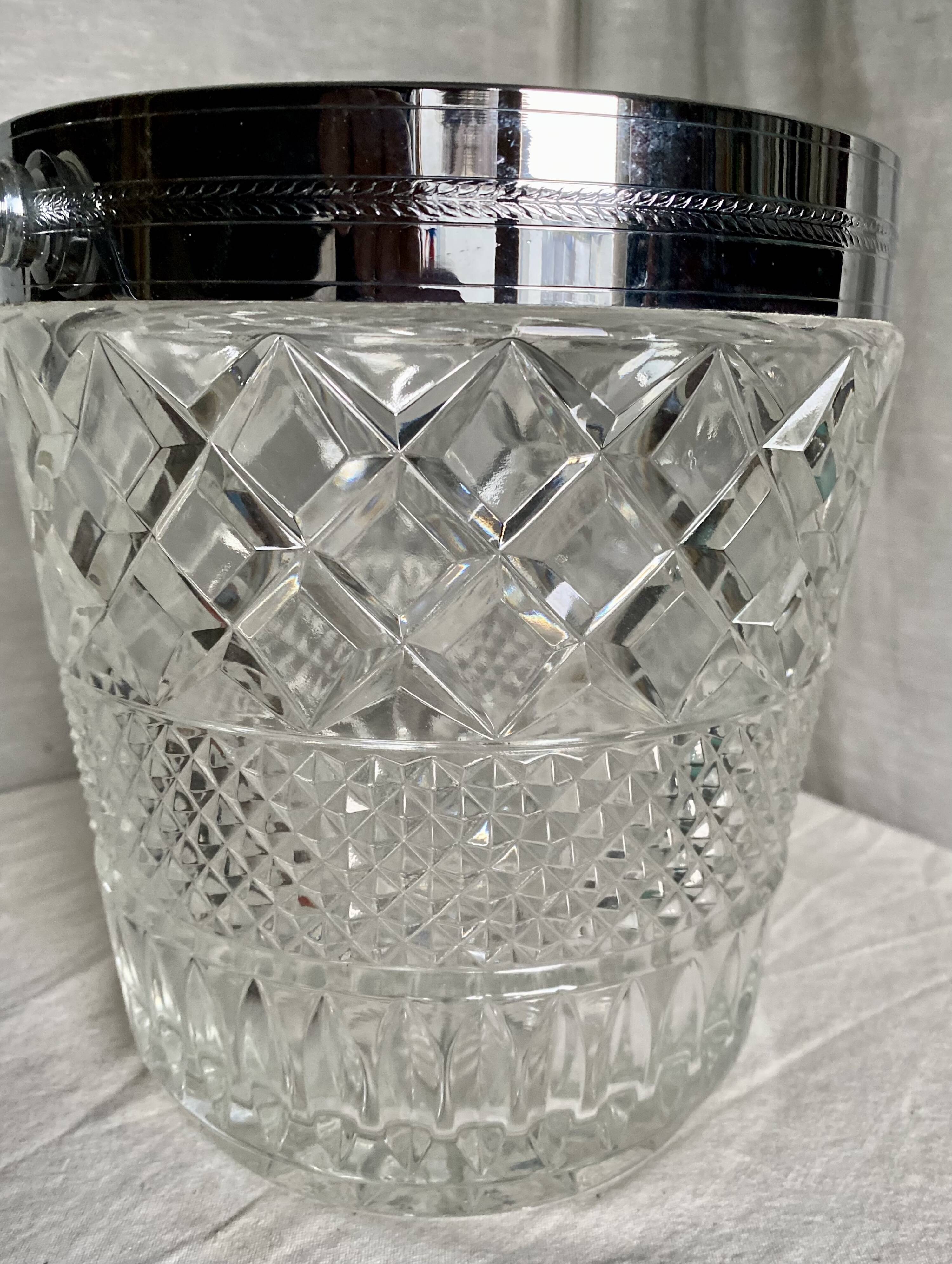 Vintage 1960s cut crystal champagne (or white wine) bucket/cooler