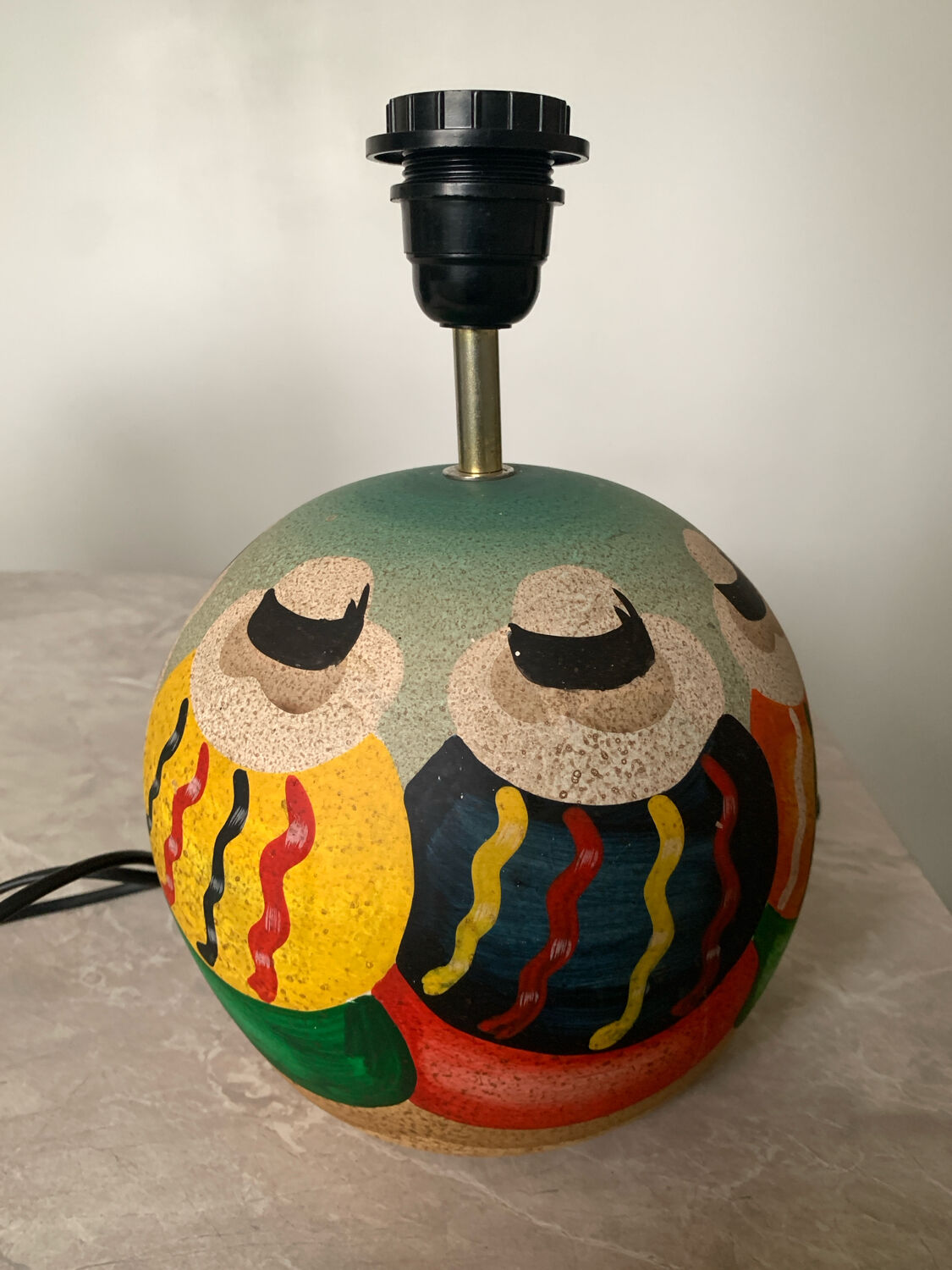 Vintage ball lamp - Arty style - hand-painted