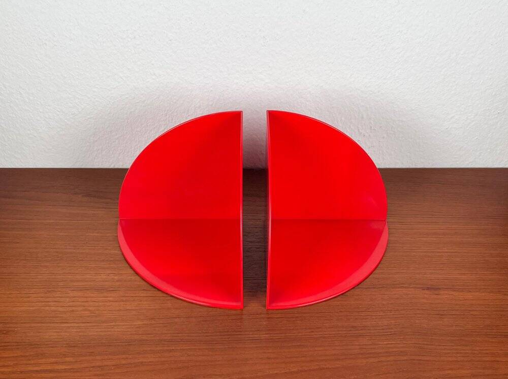 Pair of bookends model 4909 Italian space age mid-century by Giotto Stoppino for Kartell, 1960, set of 3