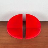 Pair of bookends model 4909 Italian space age mid-century by Giotto Stoppino for Kartell, 1960, set of 3