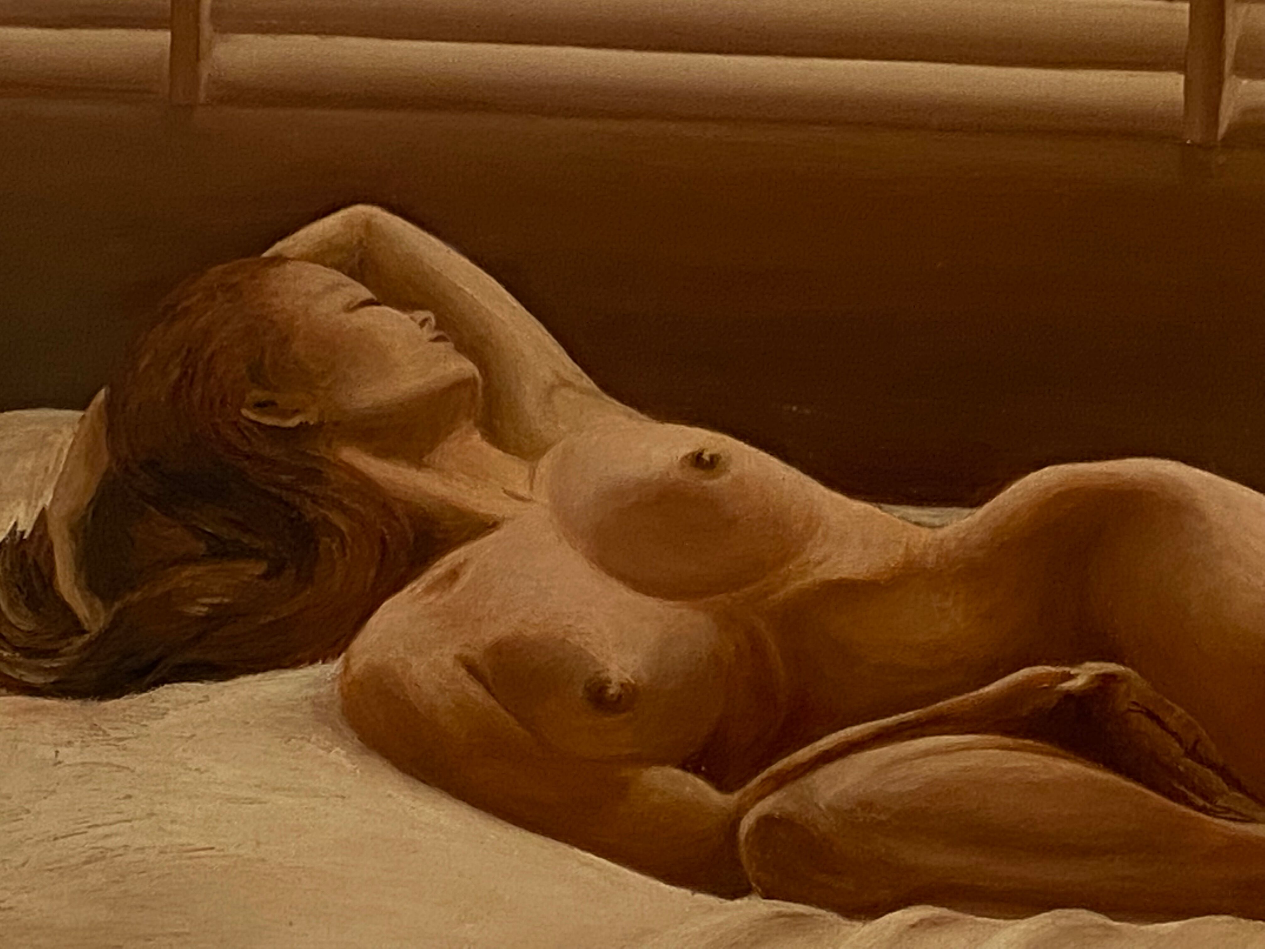 Oil on canvas, 1970, "Reclining Woman."  80x54