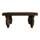 Low stool, turned wooden legs.