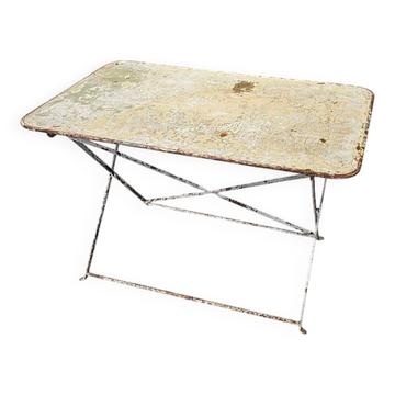 Table pliante de jardin ancienne française, première moitié des années 1900