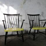 Set of 2 spindle back armchairs, Tapiovaara , Yngve Ekstrom style