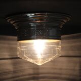 Art Nouveau brass and glass ceiling light, Czechoslovakia, 1930s