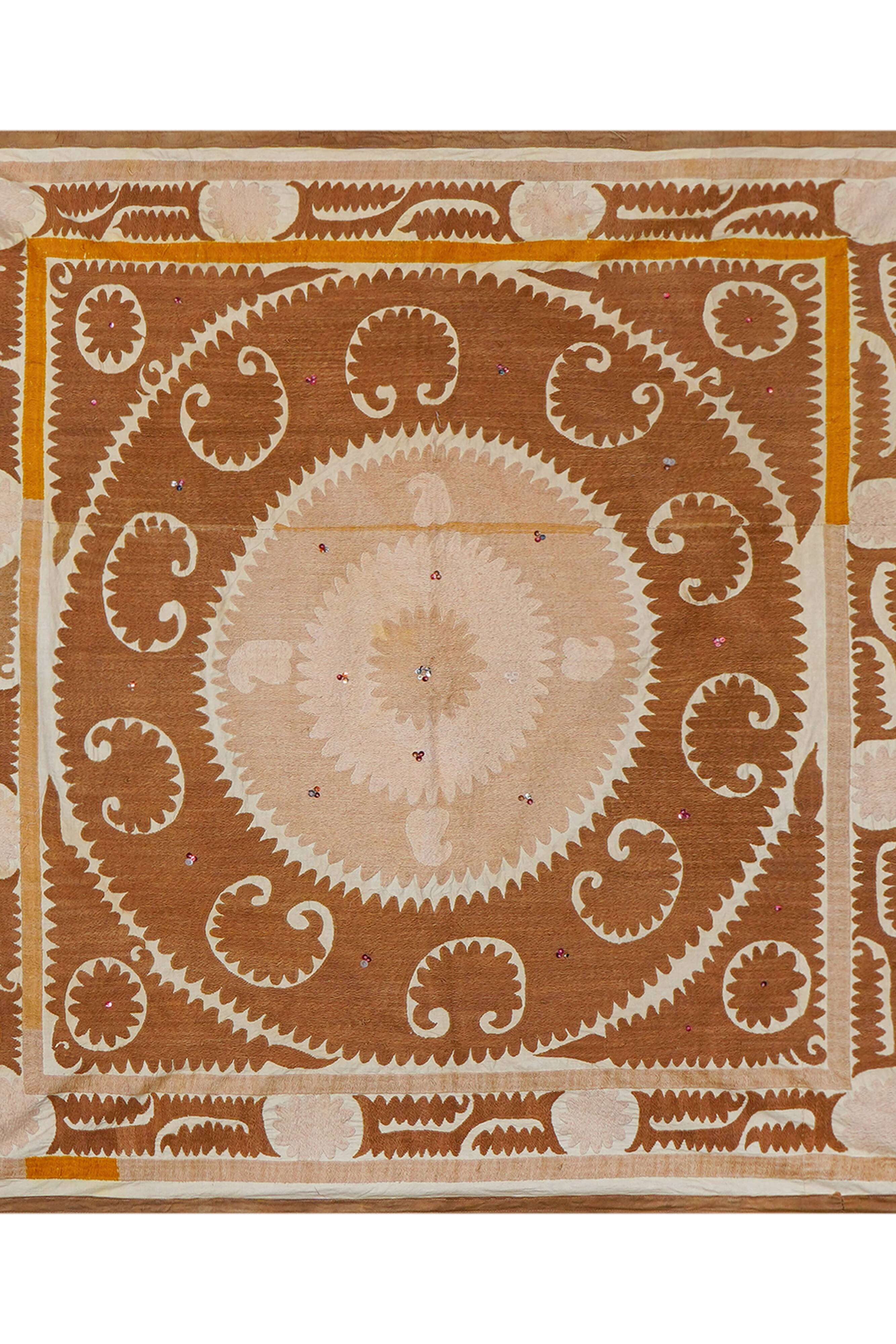 Vintage Turkish hand-knotted rug 132x135 cm