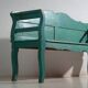 Banc ancien peint vert en bois de pin – Europe centrale, vers 1910