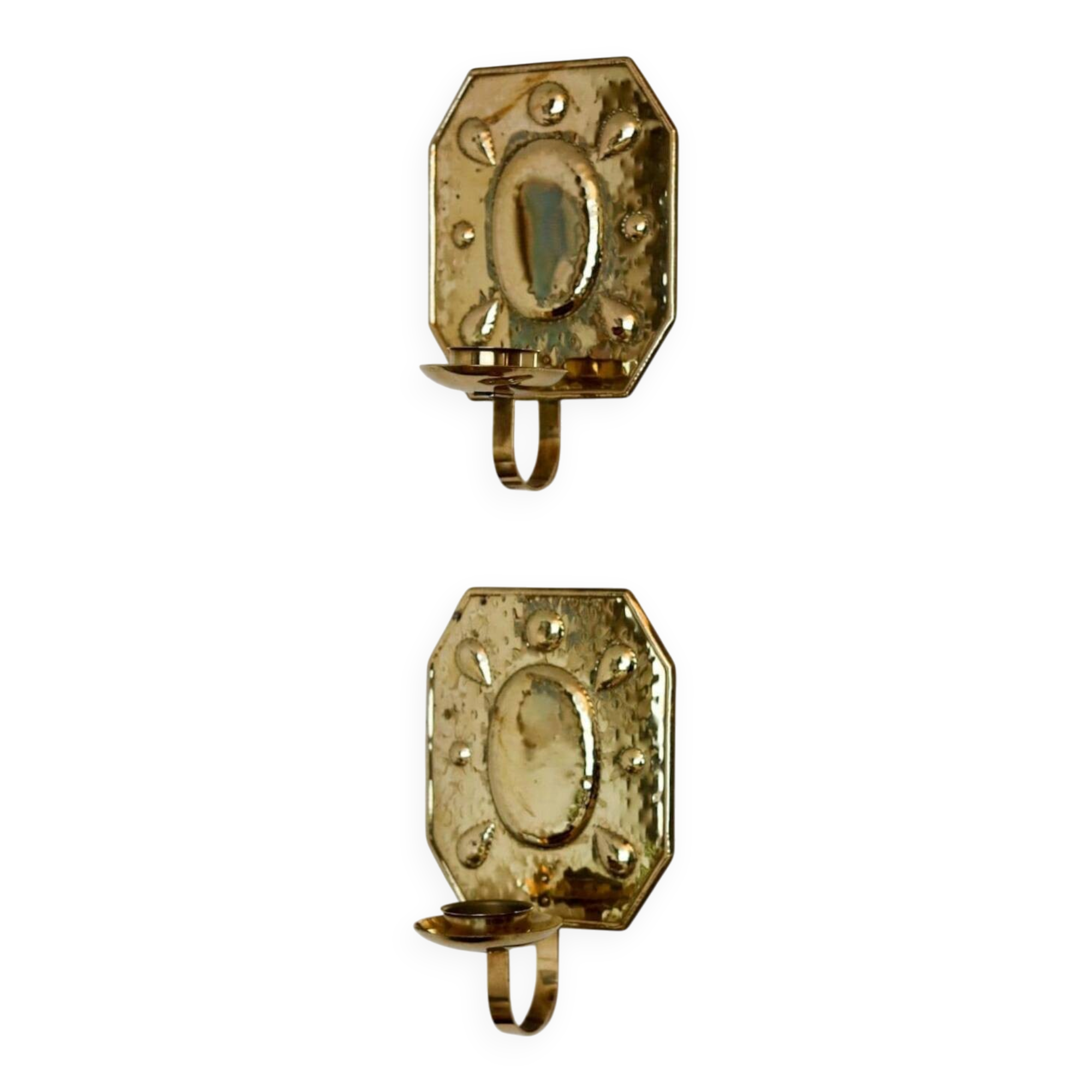 Pair of Mid-Century Brass Swedish Sconces