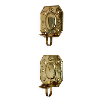 Pair of Mid-Century Brass Swedish Sconces