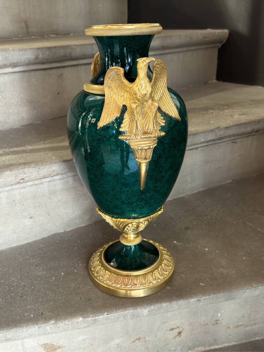 Porcelain and bronze vase