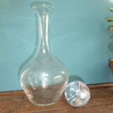 Decanter in clear glass with a very beautiful Cap vintage glass ball
