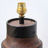 Folk art lamp base in wood and metal, 1970s