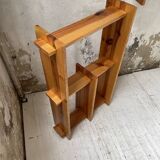 Trio d'étagères constructivistes en pin style Regain