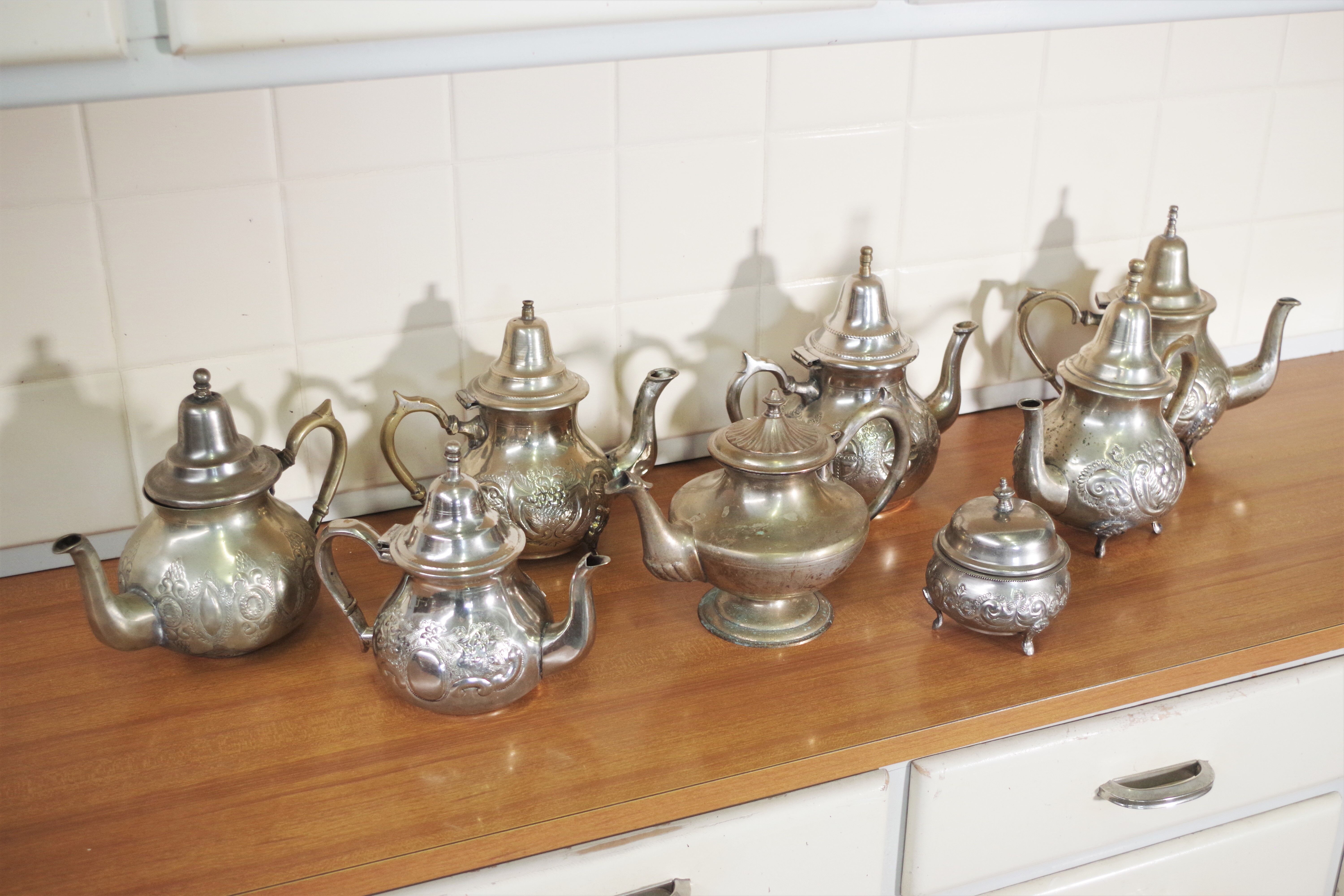 Arabic tea maker 8 pieces, Morocco 50s