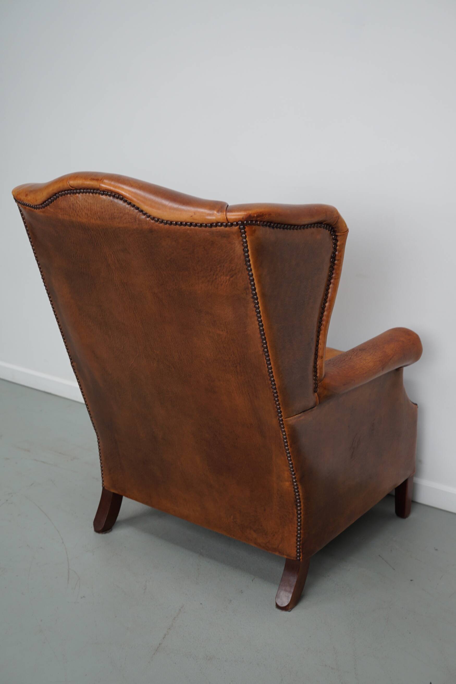 Vintage Dutch Cognac Colored Leather Club Chair