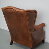 Vintage Dutch Cognac Colored Leather Club Chair