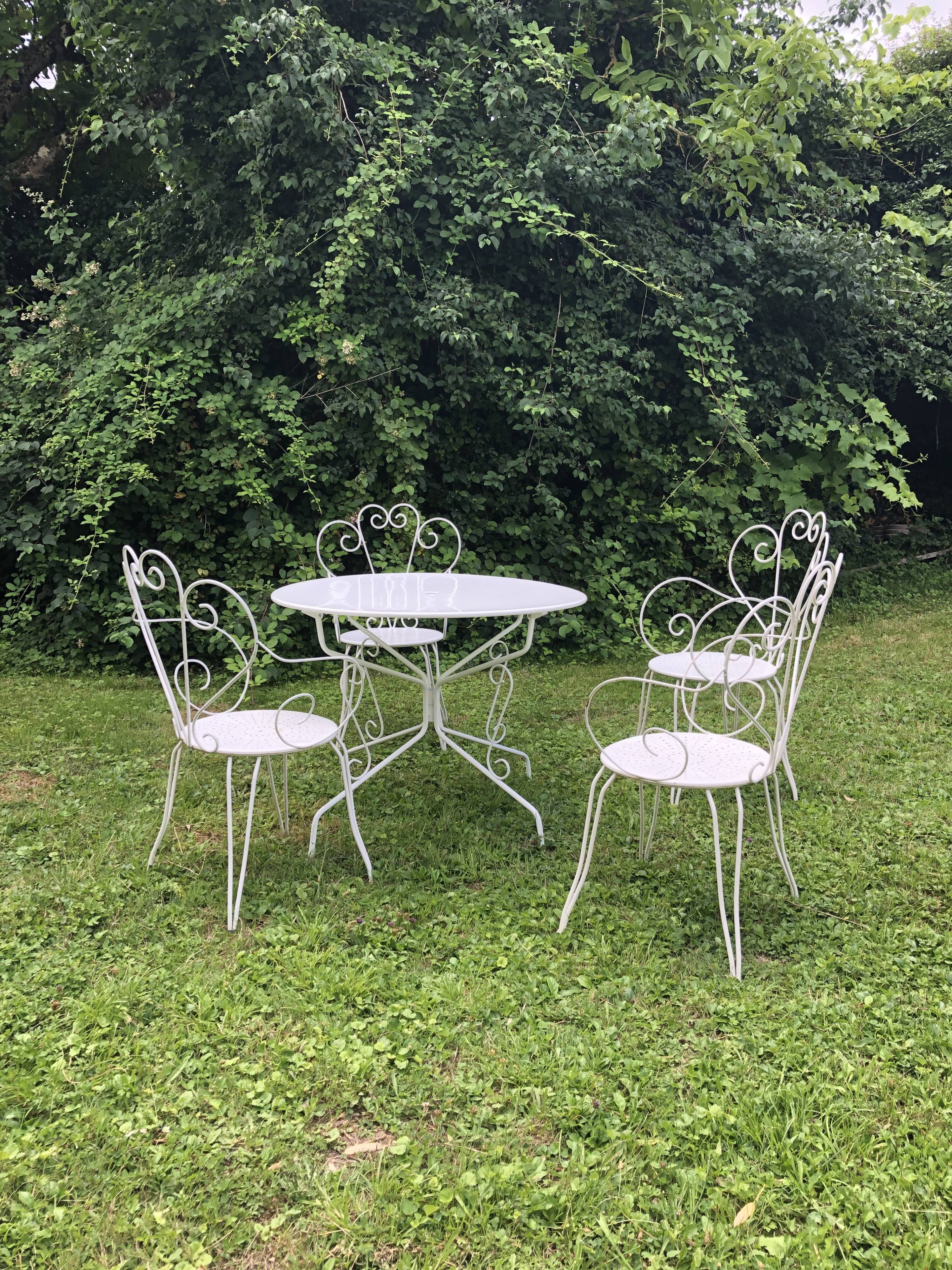 Wrought iron garden furniture