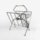 Magazine holders design black metal and brass 50s