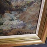 Peinture sur bois encadrée