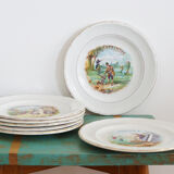 Service of 7 dessert plates St Amand with the months of the year