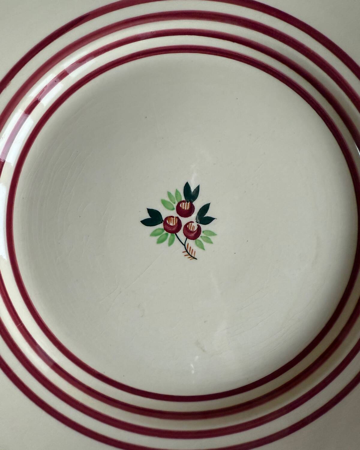 Round flat iron earth Gien dish