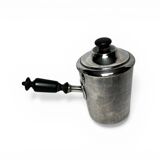 Tableware, marabout milk jug in silver-plated metal and wood from the early 20th century.